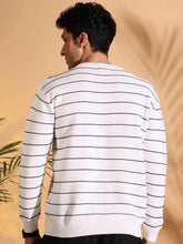 White Stripes pure cotton Knitted T-Shirt for Men